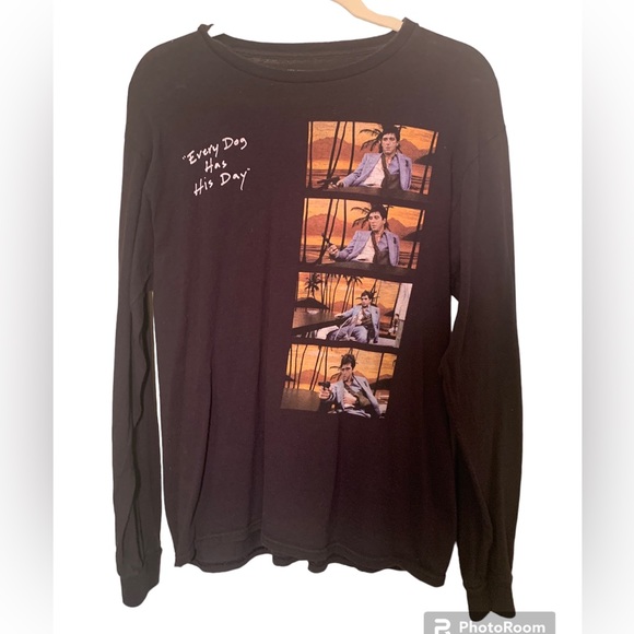 Scarface Long Sleeve Tee Size M Robert Deniro “Every Dog Has It’s Day” - Picture 1 of 9